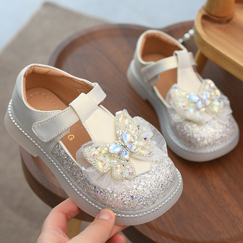 女童公主鞋水晶鞋儿童皮鞋水钻蝴蝶结单鞋2025春秋新款小女孩鞋子,淘宝优惠券,粉丝福利购,淘宝优惠卷