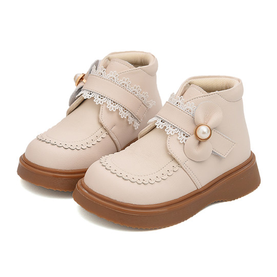 Pudding genuine leather children's short boots, fashionable autumn and winter boots