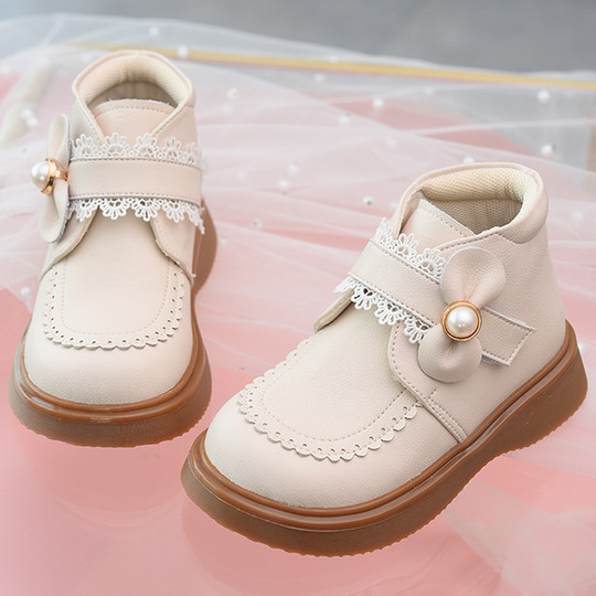 Pudding genuine leather children's short boots, fashionable autumn and winter boots