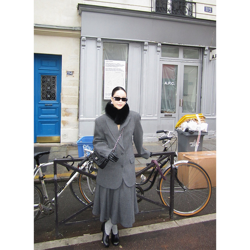 WEINISIAN朱小姐私服毛呢套装女2025新款冬季宽松西装半裙两件套,淘宝优惠券,粉丝福利购,淘宝优惠卷