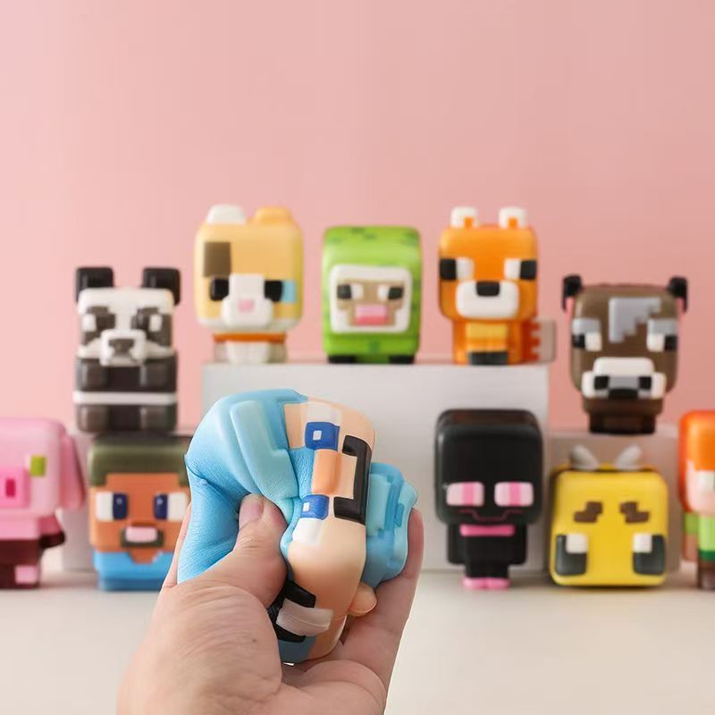 我的世界捏捏乐解压迷你世界回弹玩具挂件二次元捏捏乐钥匙扣送礼 - 图0
