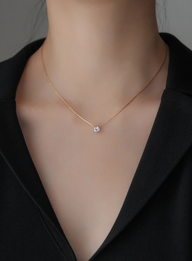 洗澡不用摘轻奢精致女裸钻项链