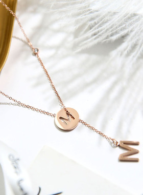 洗澡不用摘ins冷淡风吊坠项链