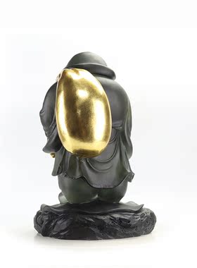 匠门琉璃招财中式贴金财神大黑天