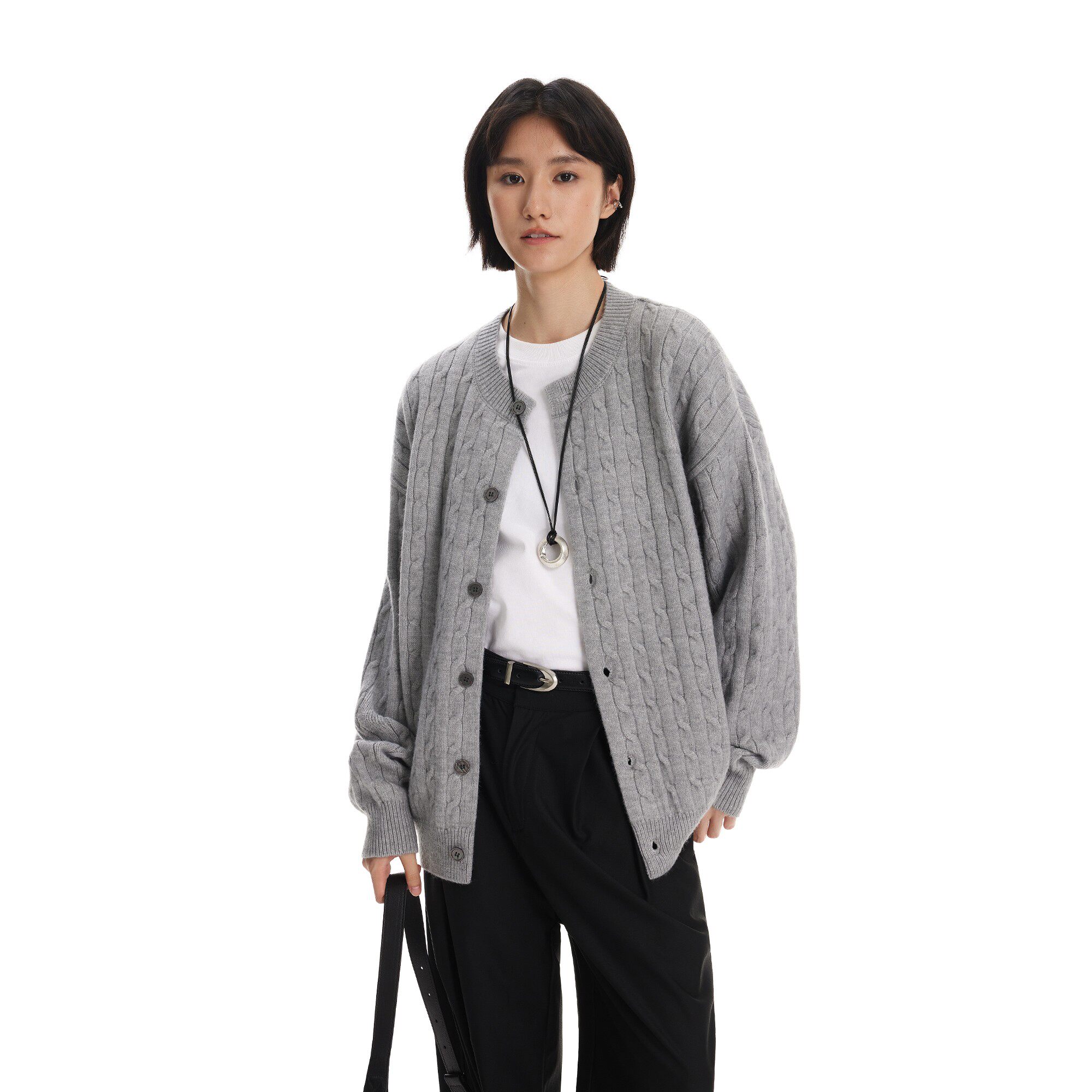 Syri【麻花肌理感】纯色开衫针织衫男女同款早秋百搭宽松毛衣外套,淘宝优惠券,粉丝福利购,淘宝优惠卷