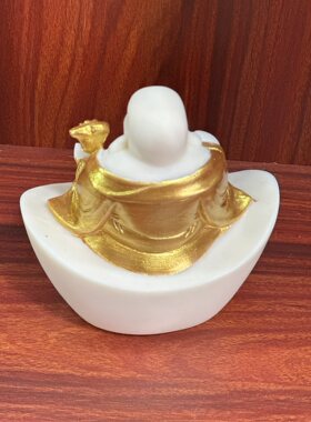 象牙果坐元宝弥勒佛办公室家居装饰佛像招财进宝笑佛工艺品