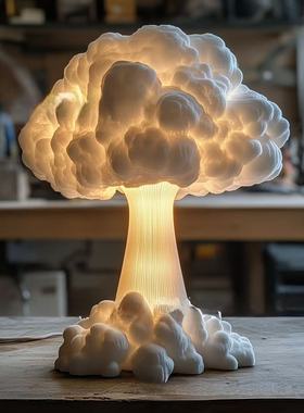 跨境新款MushroomCloudTableLamp原子弹爆炸蘑菇云台灯手工