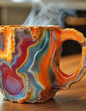 矿石杯子Mineral Crystal Coffee Mugs跨境矿物质杯子装饰品摆件