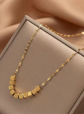 方块素链钛钢八方来财女抖音热爆款量大从优精致琐骨链长冷淡风