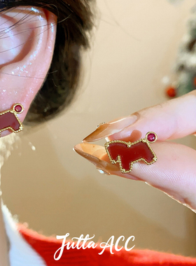 生肖马项链女本命年吊坠新年耳钉