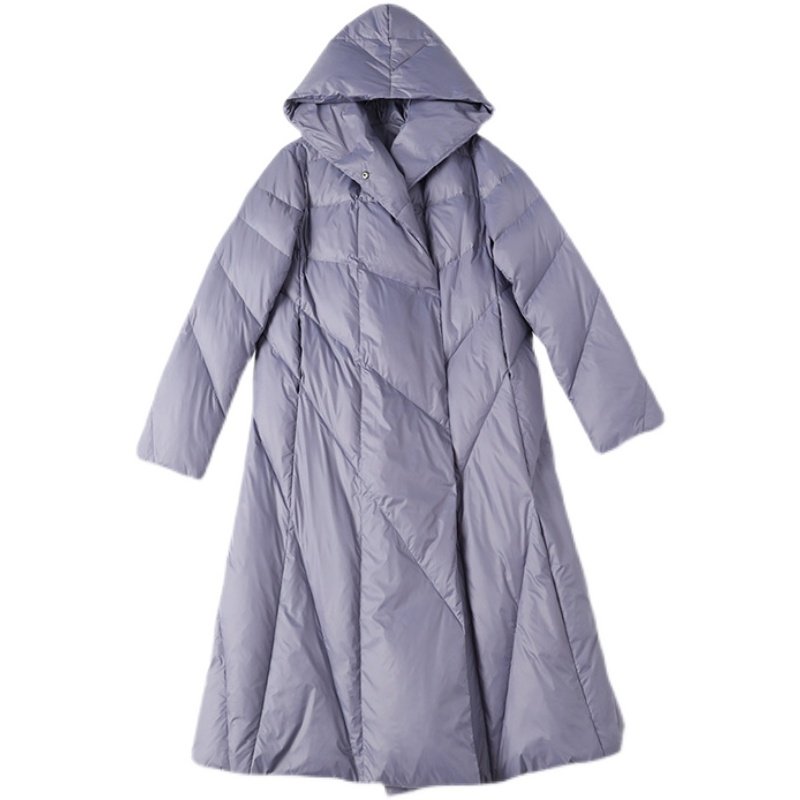 高端品牌羽绒服女2025新款冬季大牌时尚白鸭绒宽松加厚连帽中长款 - 图3