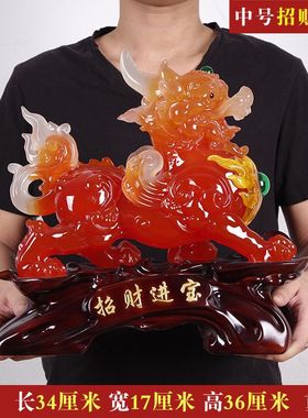 新款红色仿玉玛瑙色貔貅摆件家居公司装饰品乔迁新居开业送礼