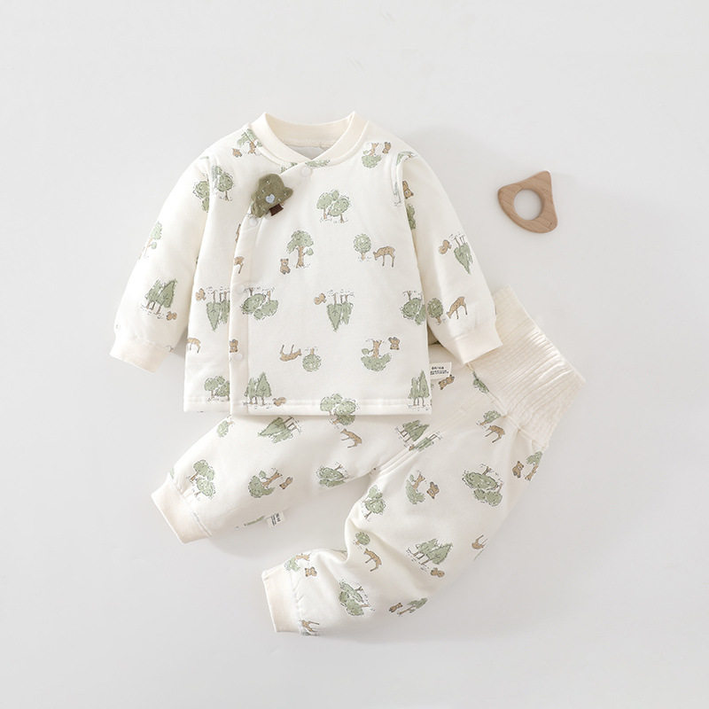40g quilted baby suit autumn and winter baby high waist