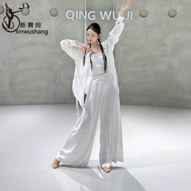 现代舞宽松长袖飘逸衬衣春夏男女同款爵士舞中国舞成人舞蹈服上衣,淘宝优惠券,粉丝福利购,淘宝优惠卷