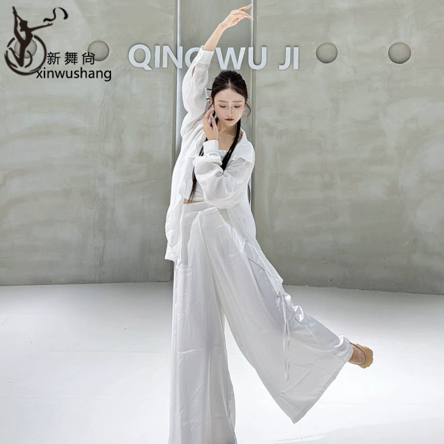 现代舞宽松长袖飘逸衬衣春夏男女同款爵士舞中国舞成人舞蹈服上衣,淘宝优惠券,粉丝福利购,淘宝优惠卷