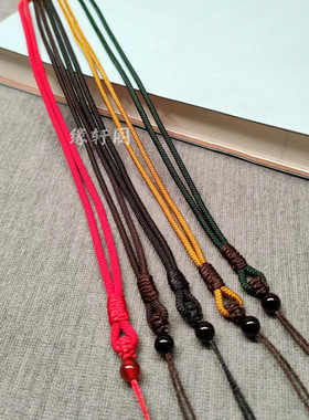 高档翡翠绳子吊坠项链手工编织