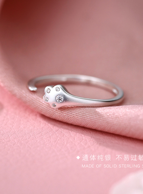 Z小姐999纯银猫爪戒指