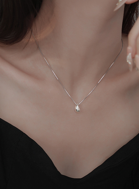 Z小姐999银简约水滴项链女