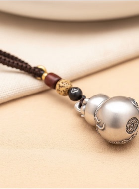 999足银葫芦福禄吊坠纯银手把件包包手机挂件挂饰情人节生日礼物