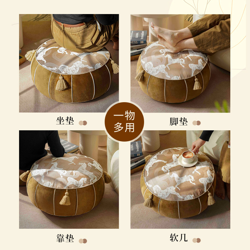 中古坐墩蒲团多用美式复古地上看书坐垫凳阳台榻榻米飘窗懒人沙发,淘宝优惠券,粉丝福利购,淘宝优惠卷