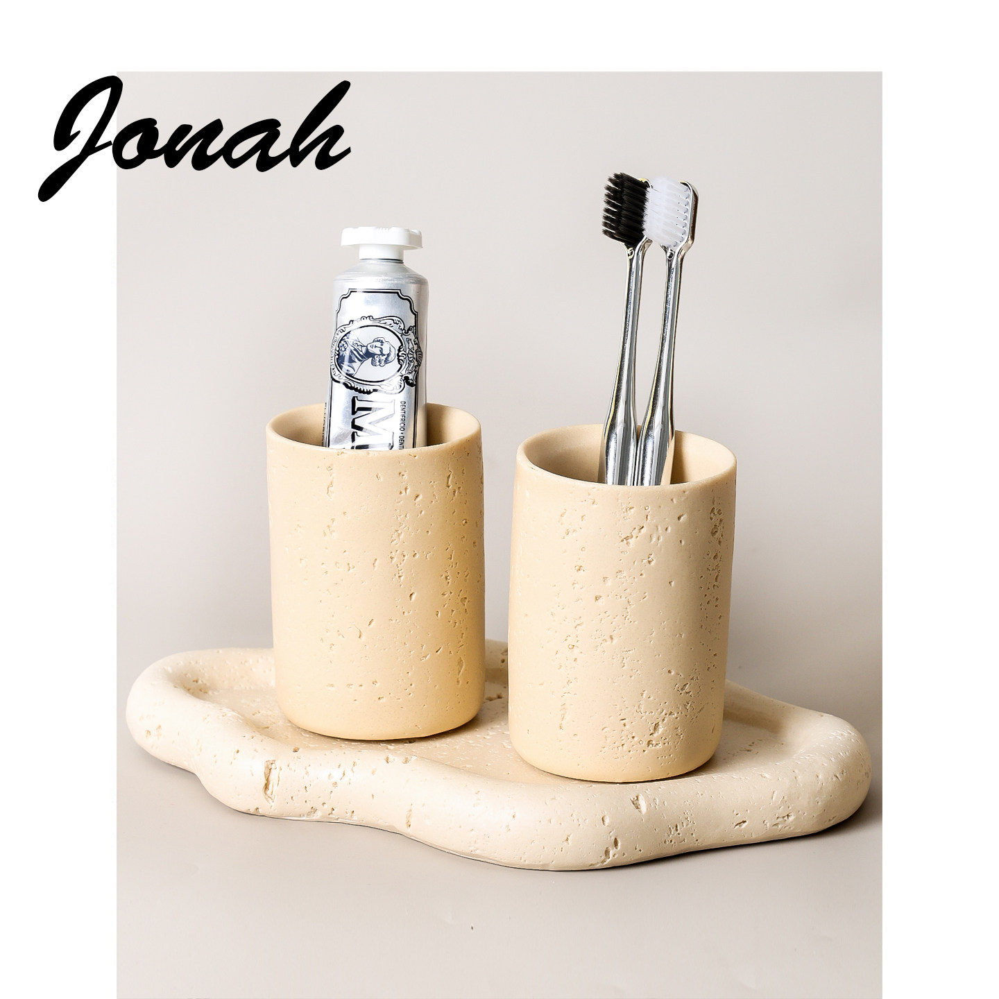 黑色洞石洗漱杯套装漱口杯刷牙杯高颜值卫浴杯子托盘口杯洗漱套装,淘宝优惠券,粉丝福利购,淘宝优惠卷