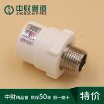 Middle Property ppr hot water pipe ppr plumbing accessories external thread extras direct 20 20 25 32 40 50 50 63