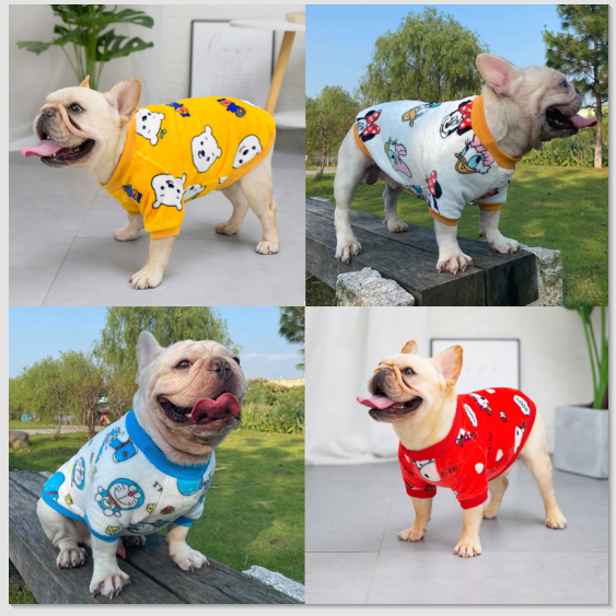 中型犬衣服冬装加厚法兰绒泰迪金毛斗牛狗法斗睡衣英斗巴哥八哥 - 图1