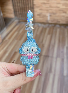 手工满钻水晶Kitty美乐蒂边夹