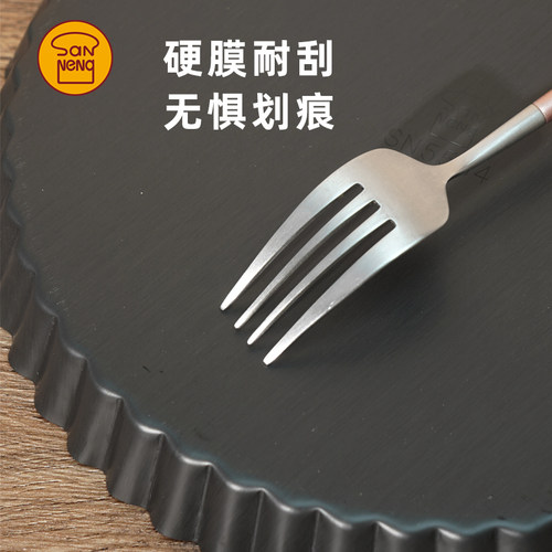 三能活底菊花模具 硬膜烤盘挞盘花边披萨烤盘硬膜烤箱用耐热派盘 - 图3