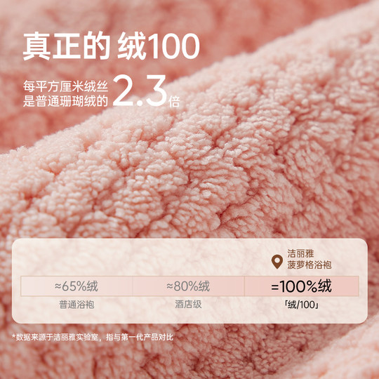 洁丽雅浴袍女秋冬2025新款睡袍洗澡可穿式毛浴巾吸水速干珊瑚绒