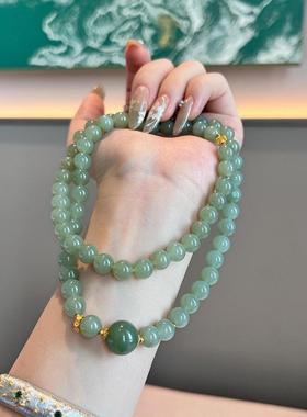 和田玉晴水手串锁骨链项链新中式