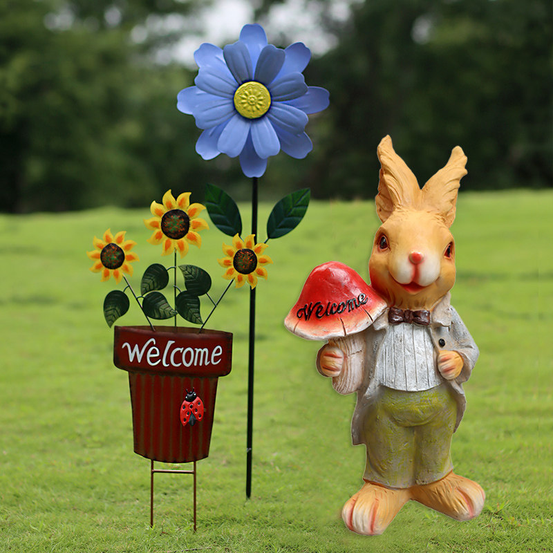 户外花园庭院布置院子铁艺花盆装饰品幼儿园造景景观阳台地插摆件 - 图3