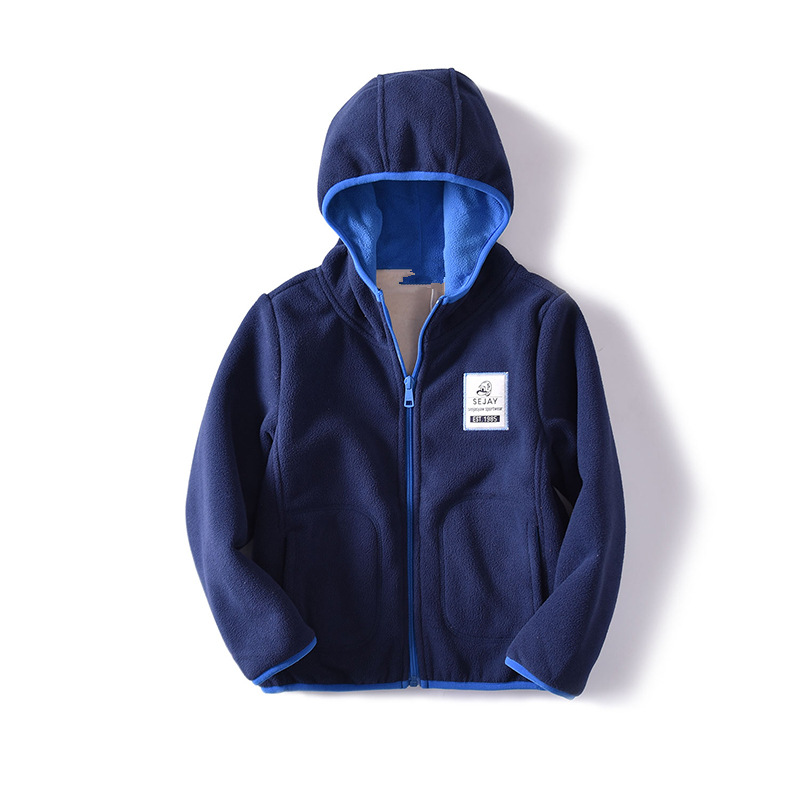 新款童装冬装外套儿童摇粒绒棉衣加绒加厚男童棉服女童棉袄拉链衫 - 图3