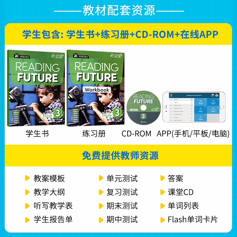 美国原版Compass少儿英语阅读教材Reading Future Dream 3级综合性教材 21世纪跨学科阅读综合教材免费APP with CD-ROM学习软件-图0