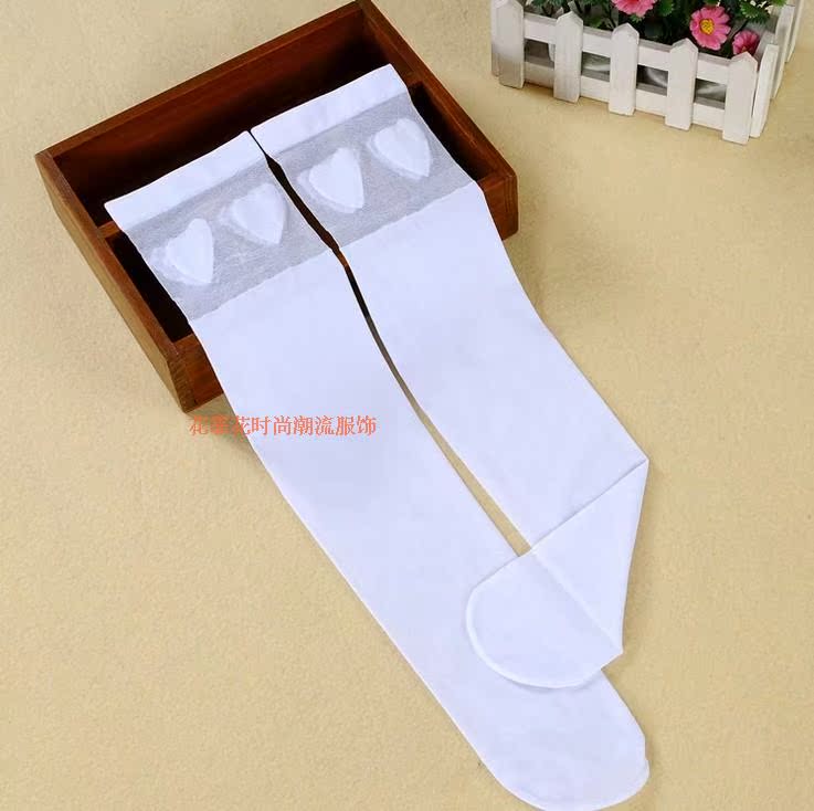 儿童夏季中筒袜天鹅绒薄款女童长筒丝袜蕾丝拼