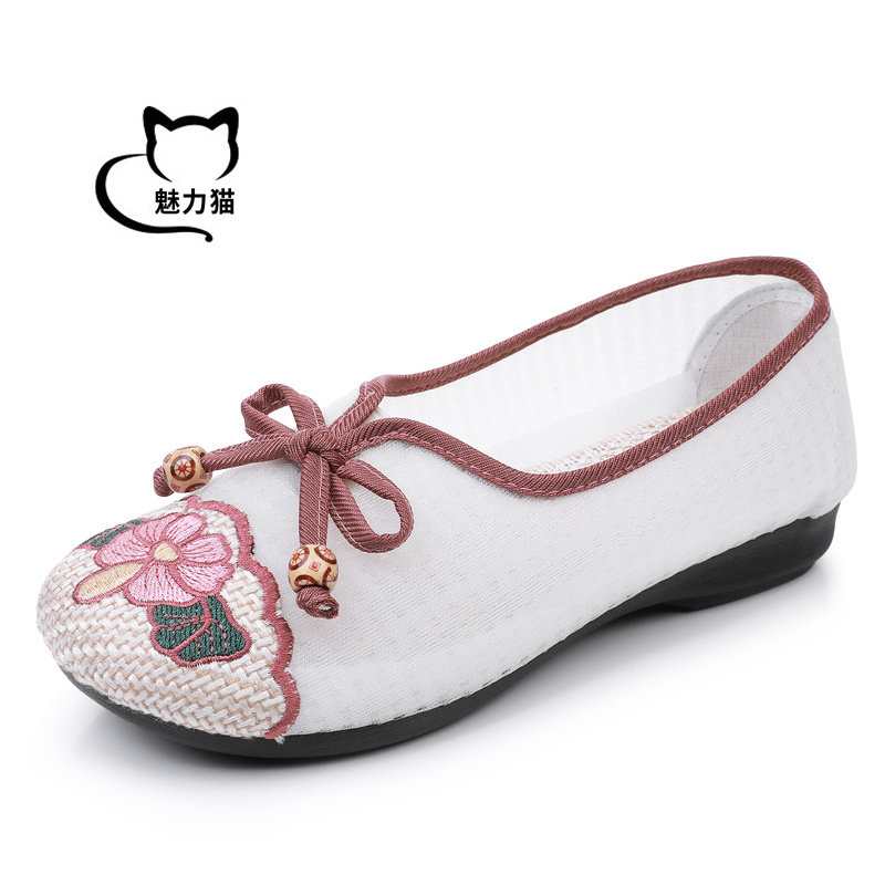老北京布鞋女古风汉服鞋夏季透气亚麻浅口妈妈鞋平底民族风绣花鞋,淘宝优惠券,粉丝福利购,淘宝优惠卷