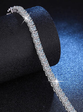 925银莫桑石手链送女生送客户