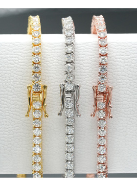 单排奢华珠宝配饰精美手链S925银