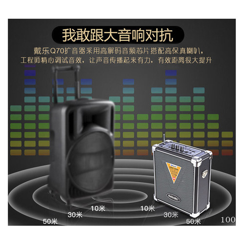 戴乐Q70蓝牙音响跳广场舞小型便携式地摊喇叭叫卖机大音量重低音 - 图0