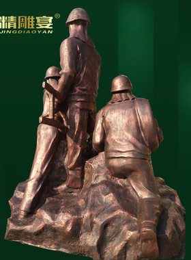 消防员户外摆放草坪公园铜雕