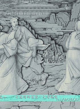 历史名人壁画大型花岗岩景观雕像