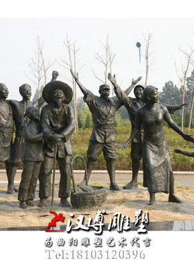 大型群雕人物战争主题玻璃钢雕塑