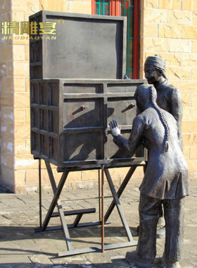 古代民俗商业街人物户外公园铜雕