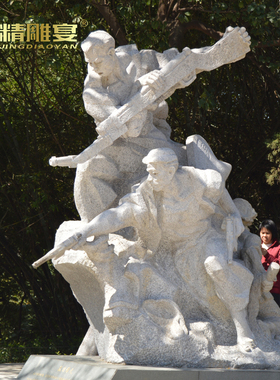 军人部队户外摆放雕塑园林景观