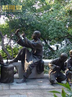 民俗人物玻璃钢户外商业街铜雕