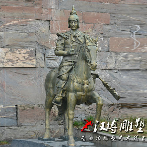 铸铜古代人物雕塑醉酒诗人骑马雕像玻璃钢公园旅游景区景观可定制 - 图0