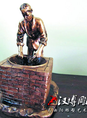 玻璃钢茶文化园林景观人物雕塑
