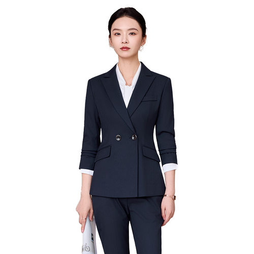 黑色西装套装女公务面试正装通勤气质白领经理工作服酒店前台西服 - 图3