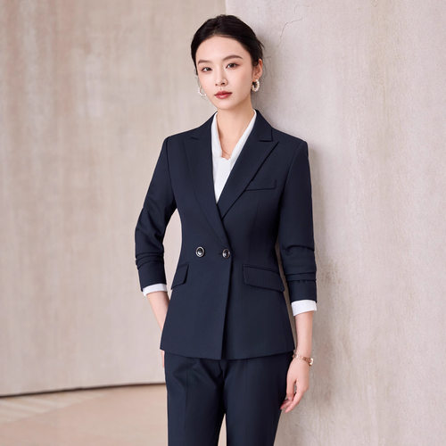 黑色西装套装女公务面试正装通勤气质白领经理工作服酒店前台西服 - 图2