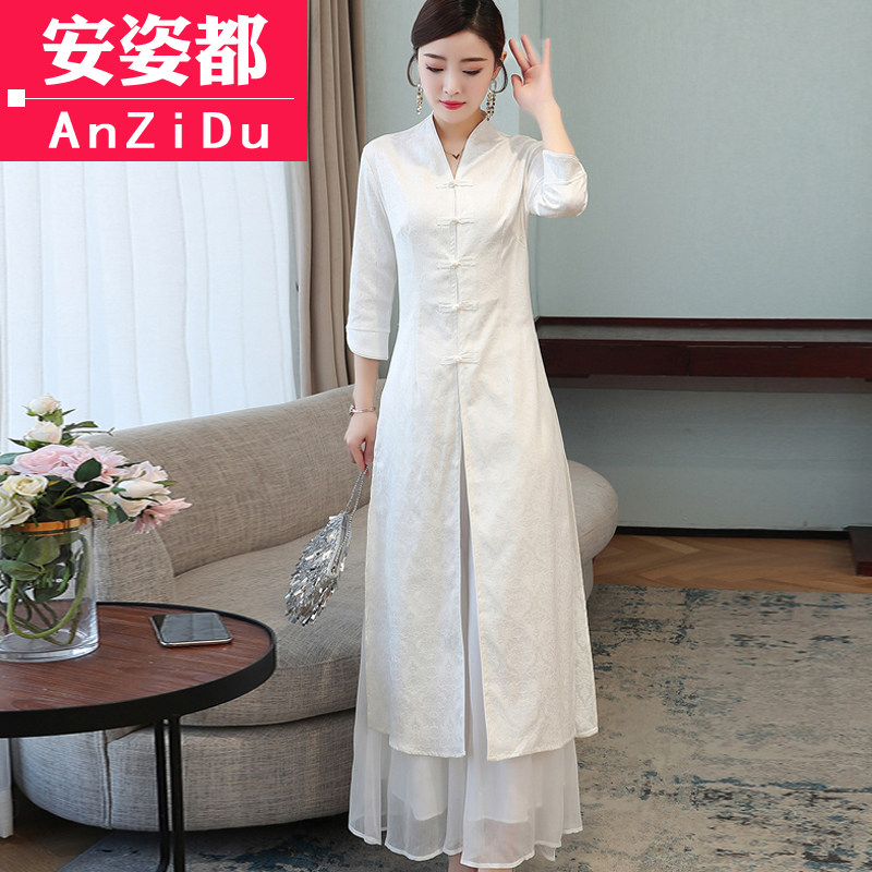 茶服春夏禅意复古禅服中国风旗袍 安姿都上衣